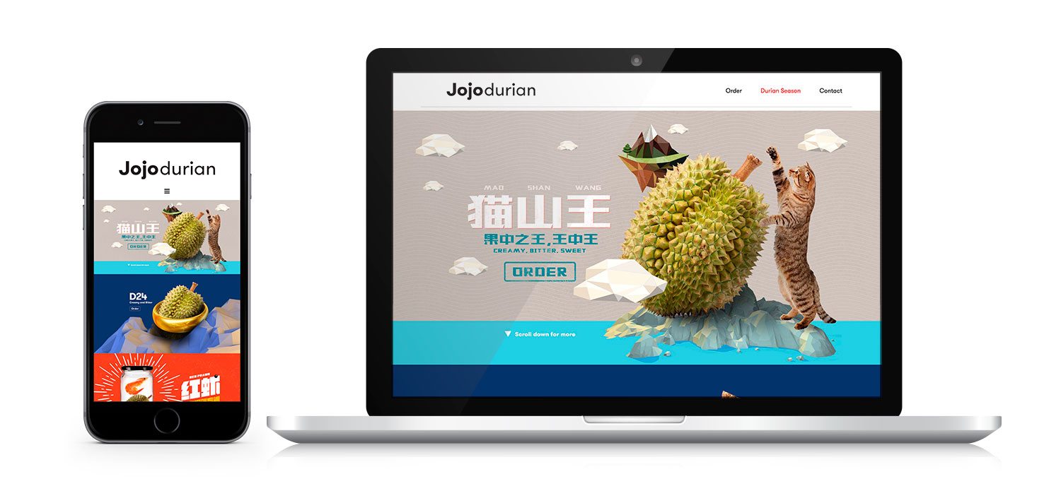 Web Design and Development for Jojo Durian Responsive Layout