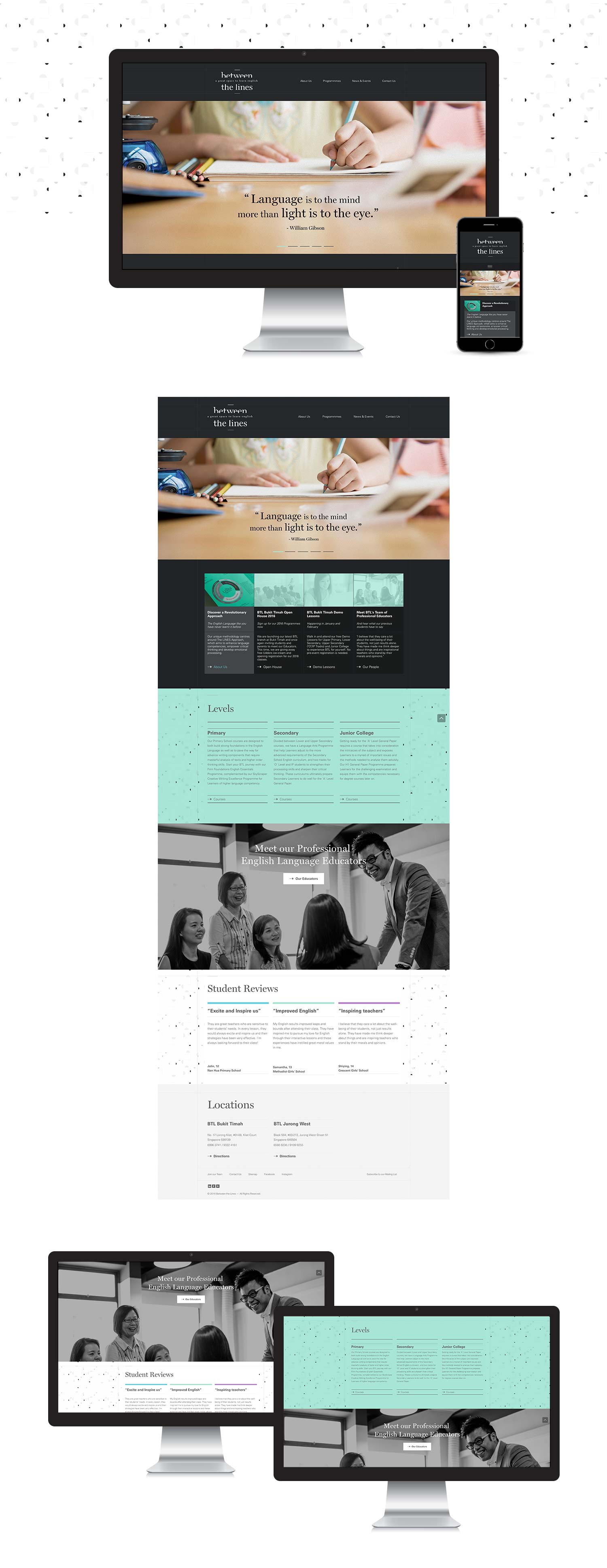 Web Design and Development for Between The lines Responsive Layout