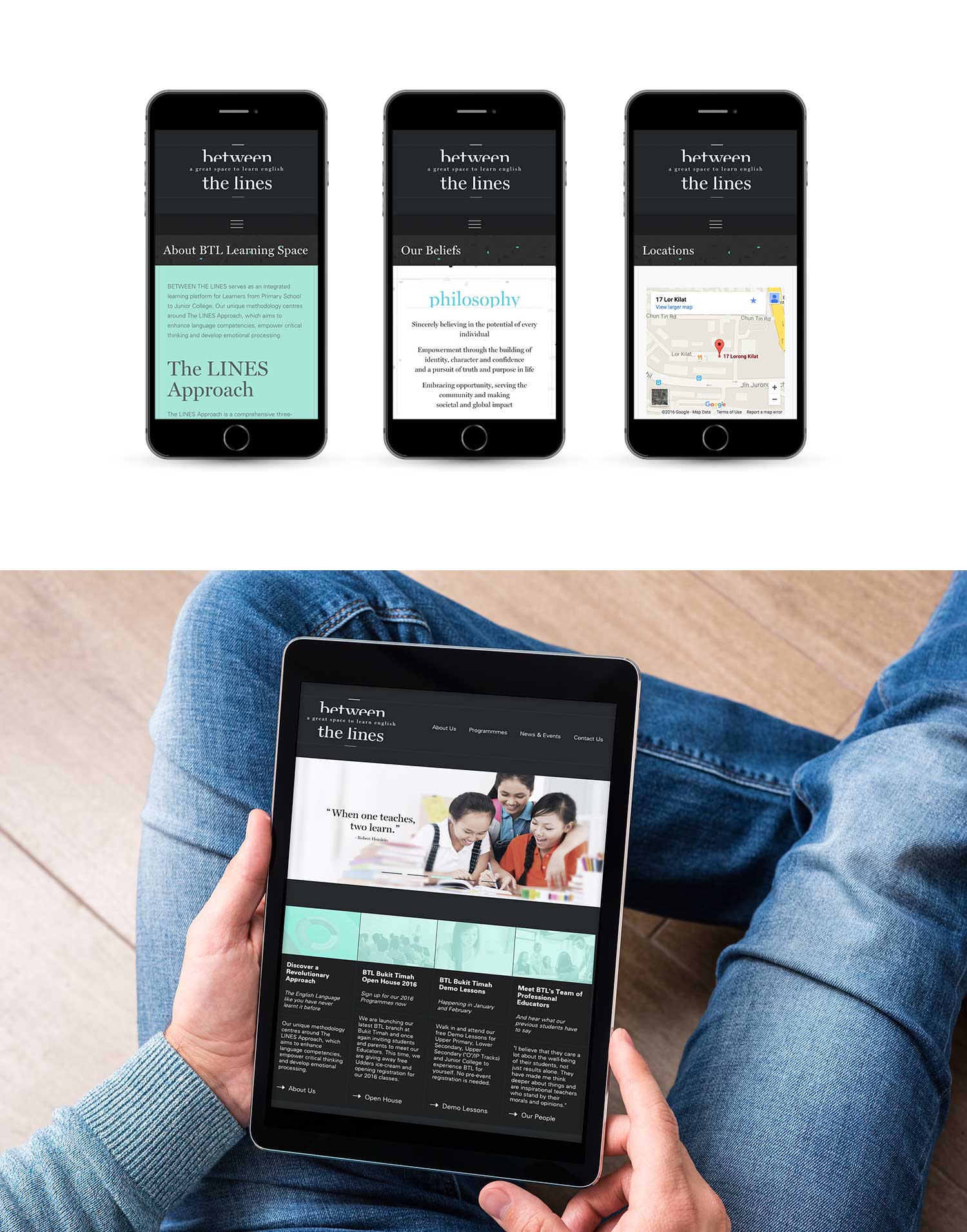 Web Design and Development for Between The lines Responsive Layout