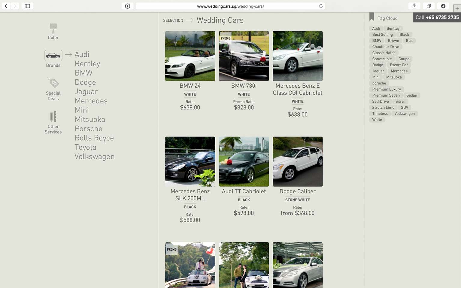 Web Design Singapore Wedding Cars Website