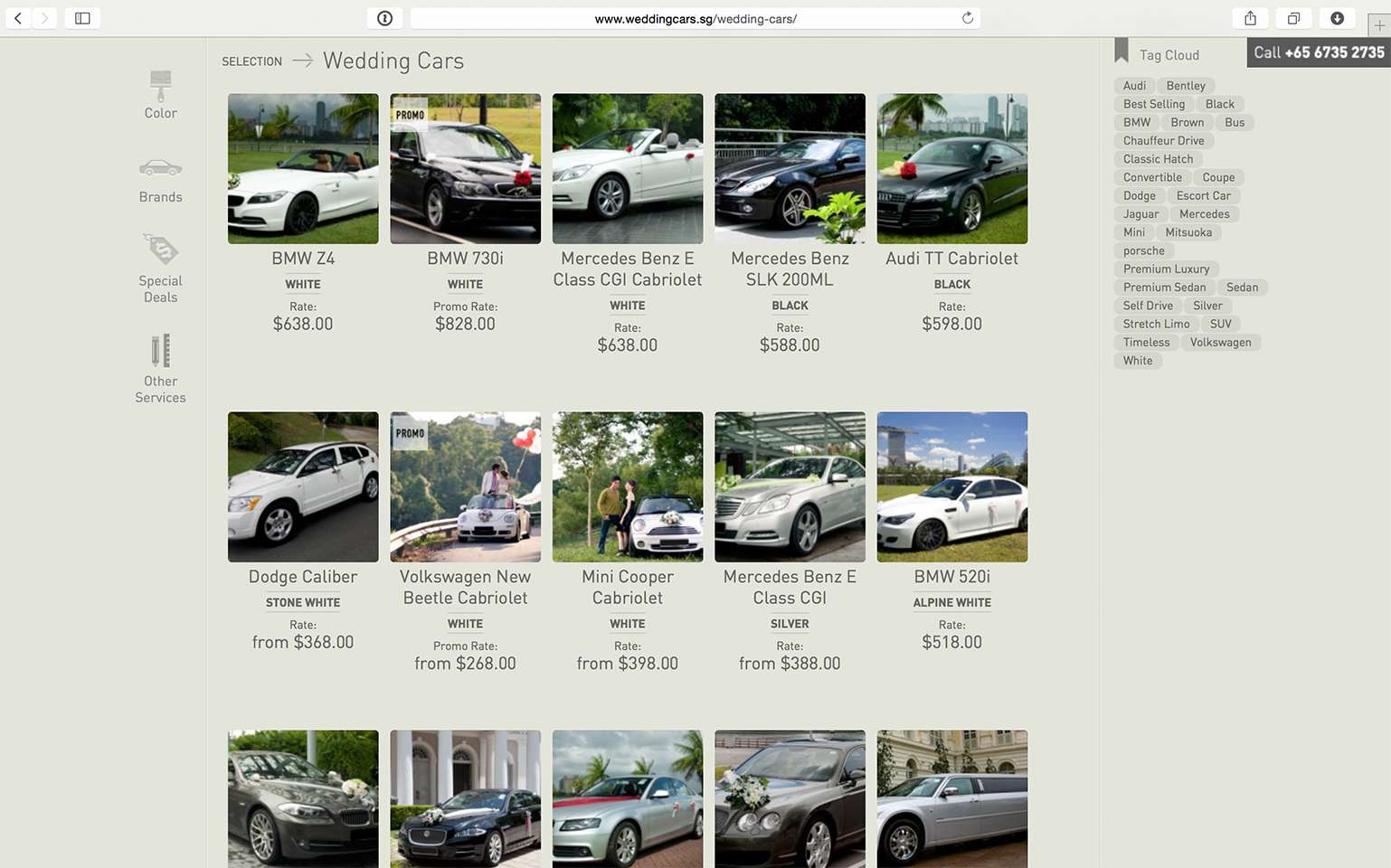 Web Design Singapore Wedding Cars Website